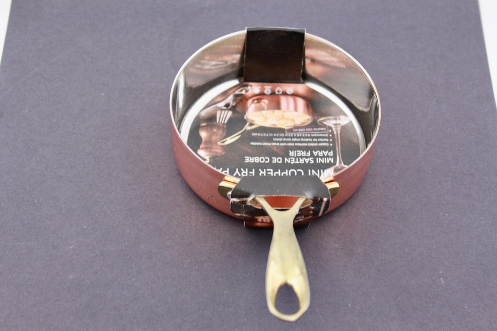 CROFTON COPPER 4.5" MINI FRY PAN BRASS HANDLE