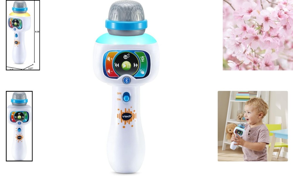 Interactive Kids Karaoke Microphone - Bluetooth, Lights & Voice Effects Included