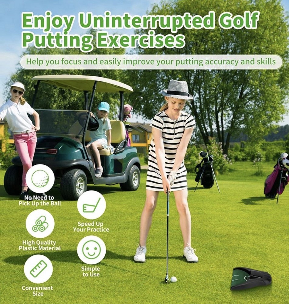 Dashing Putt and Return Automatic Ball Return Indoor Golf Putting Practice Cup