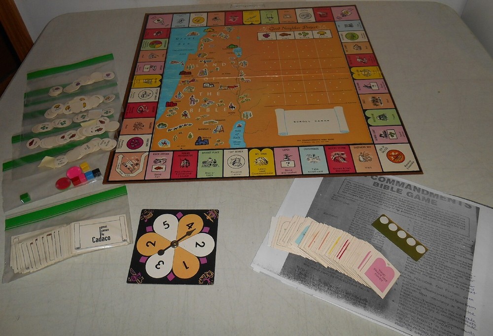 1966 TEN COMMANDMENTS BIBLE BOARD GAME PARTS REPLACEMENT CADACO
