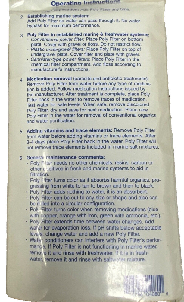 Poly Filter Pad 4" x 8" Optimum Chemical Filteration Media by Poly Bio Marine