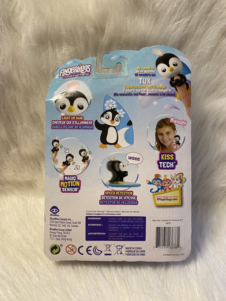 Fingerlings Tux Penguin With Surfboard Magic Motion Sensor Toy
