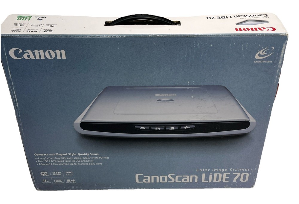 Canon CanoScan LiDE70 Color Image Scanner. Missing CD-ROM. {60}.