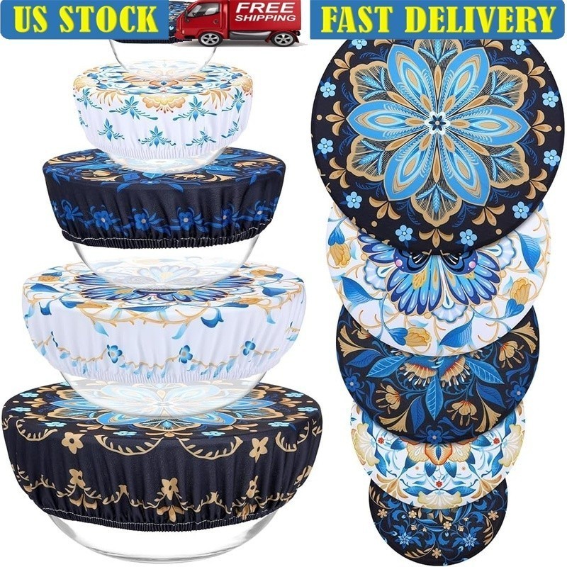 Reusable Cloth Bowl Covers Set 5 Sizes Eco Friendly Washable Kitchen Storage New