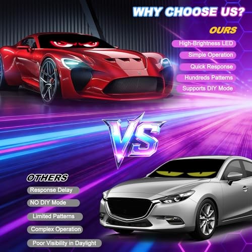 2pcs LED Eyes for Car Windshield, 13.7“x4” Devil Eyes Light for 13.7"x4"