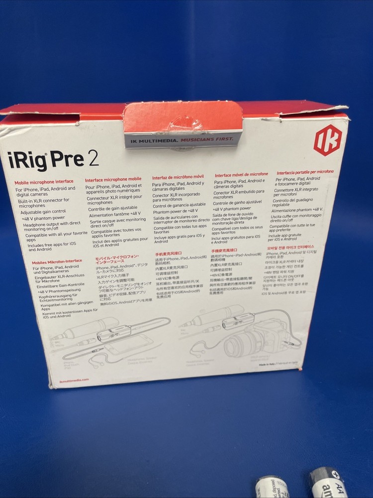 NICE IK Multimedia iRig Pre 2 Microphone Interface for iOS Devices