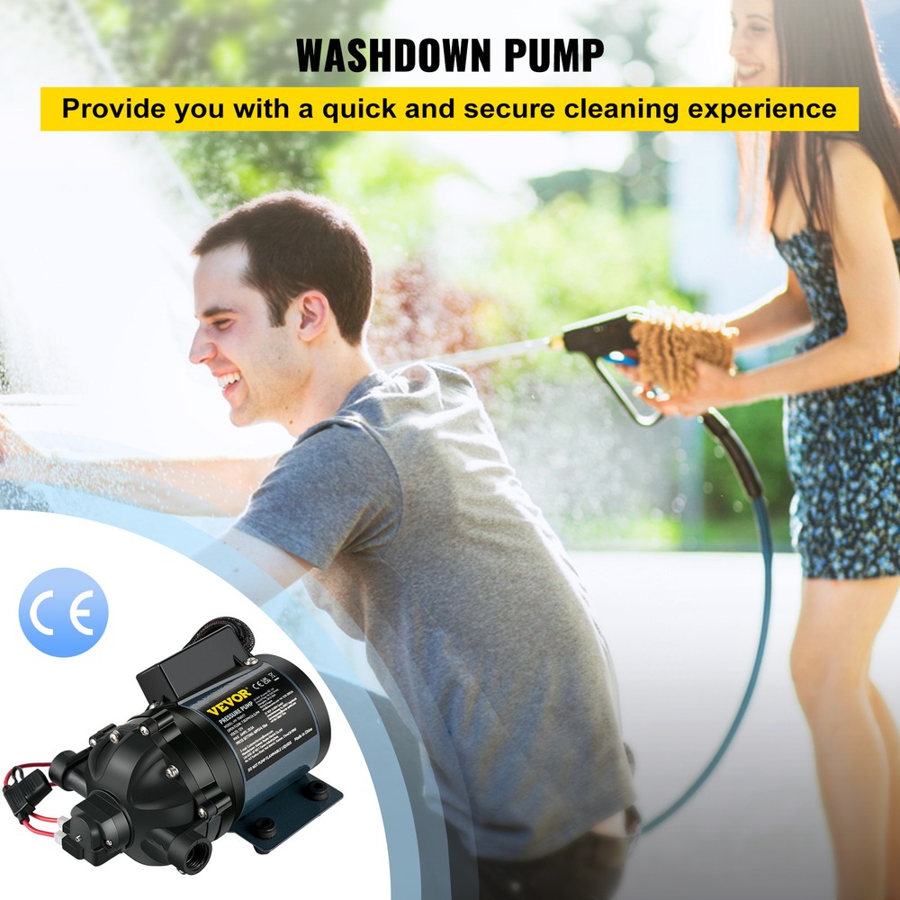 VEVOR Washdown Deck Pump Kit Water Pump 12V 7 GPM 60 PSI 10 FT Self Priming Head