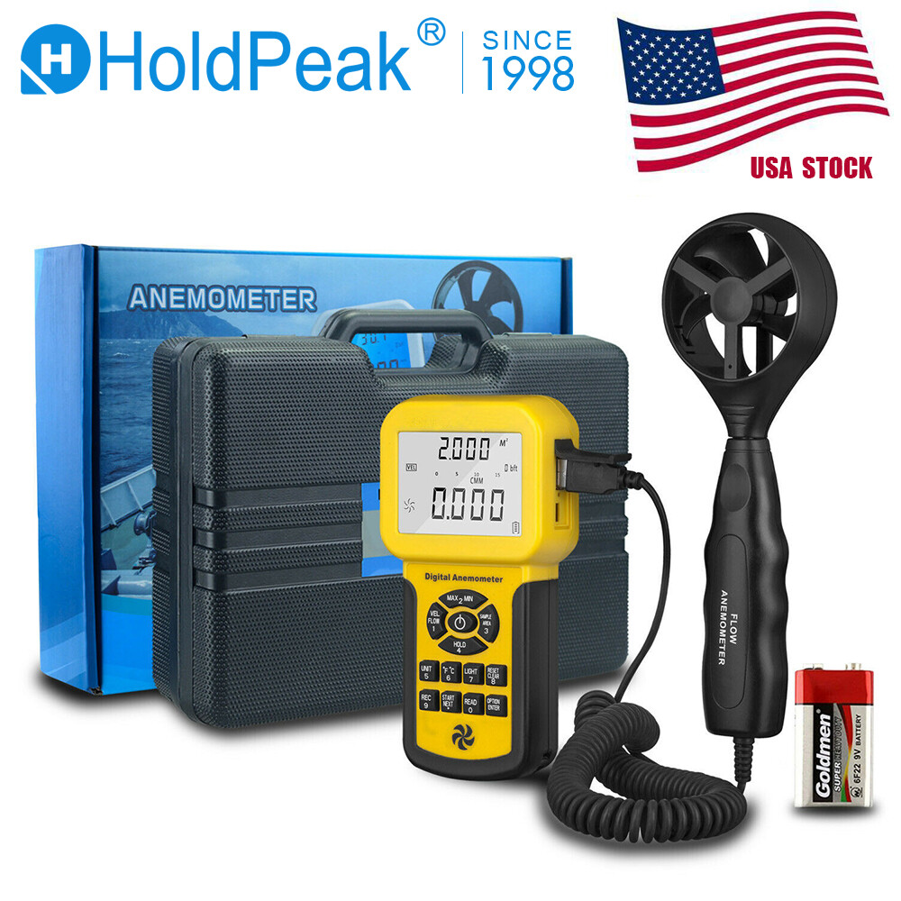 Wind Speed Meter Anemometer Wind Flow Wind Temperature CFM CMM HVAC Tester 45m/s