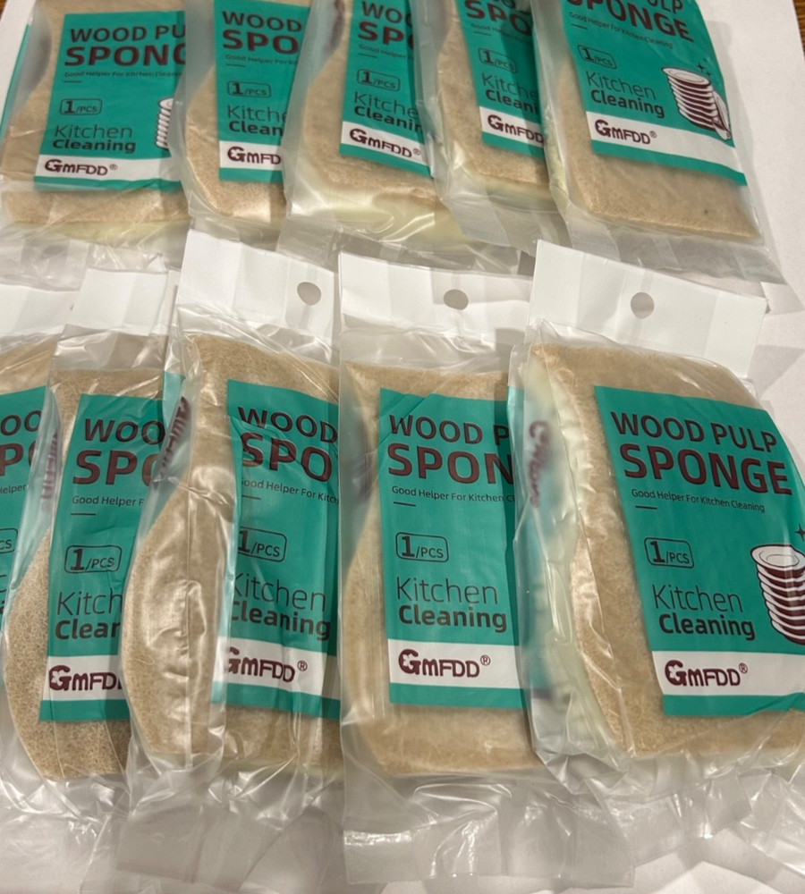 6 -Pack Eco-Friendly Cleaning Kitchen Sponges Individually Wrapped