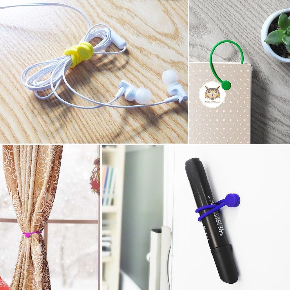 Magnetic Cord Management Ties, 30-Pack, Silicone Material