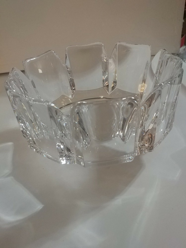Orrefors CRYSTAL CORONA BOWL signed 4284