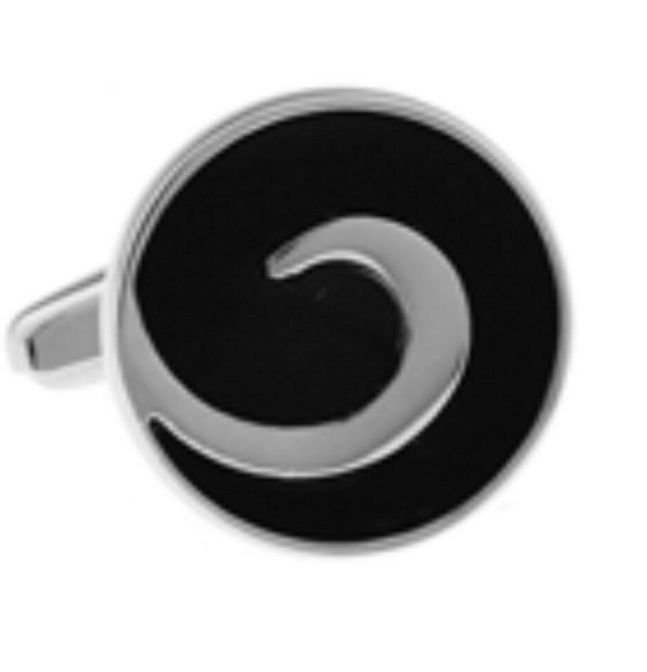 Black With Silver Swirl Cufflinks