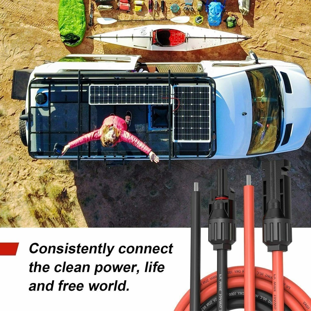 Solar Panel Extension Cable Wire Connector Regulator 2.5/4/6mm² 1M-10M