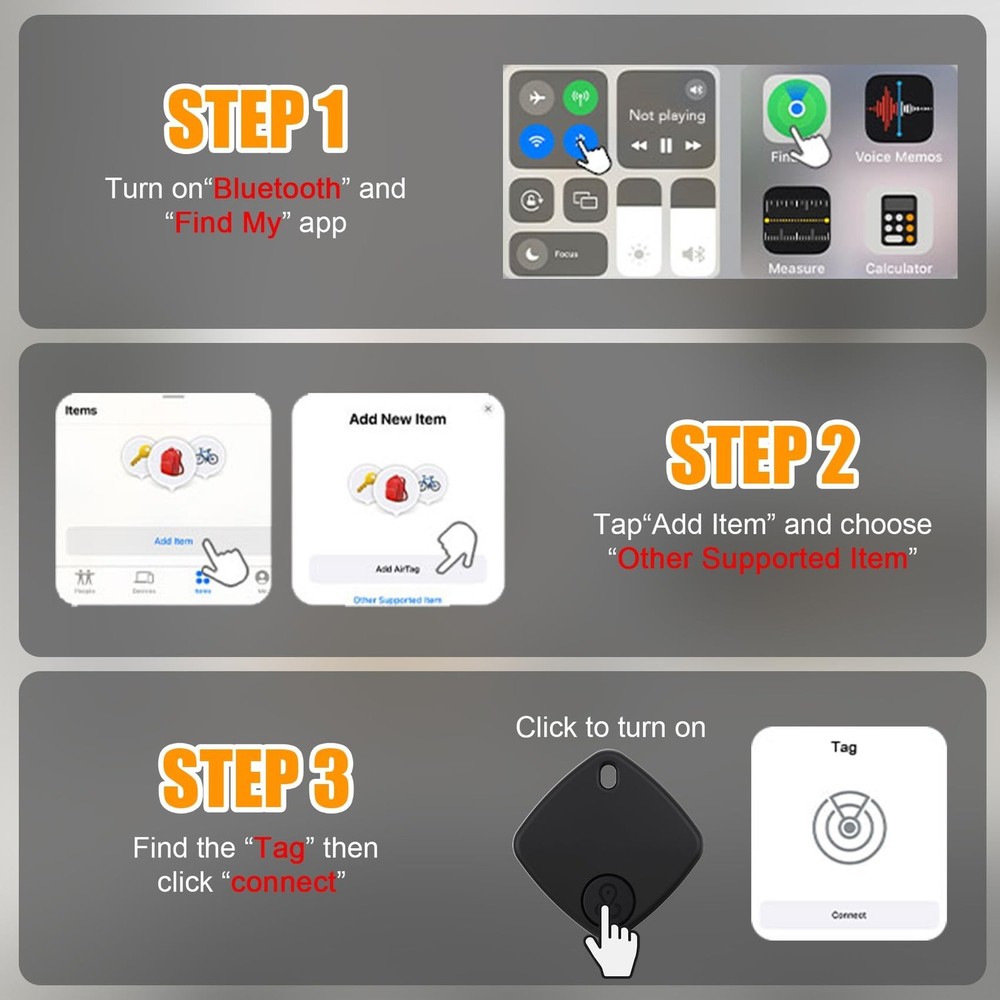 Air Tracker Tag-4 Pack, Bluetooth Tracker Work with Apple Find My (... Fast Ship