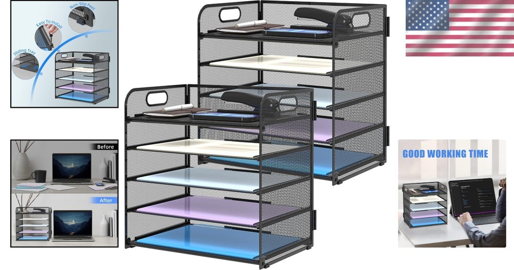 Mesh Desk Organizer 2-Pack - Black