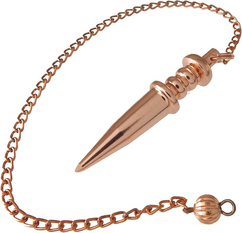Copper Metal Light Weight Solid Cone Point Pendulum Healing Dowsing Reiki Pen...