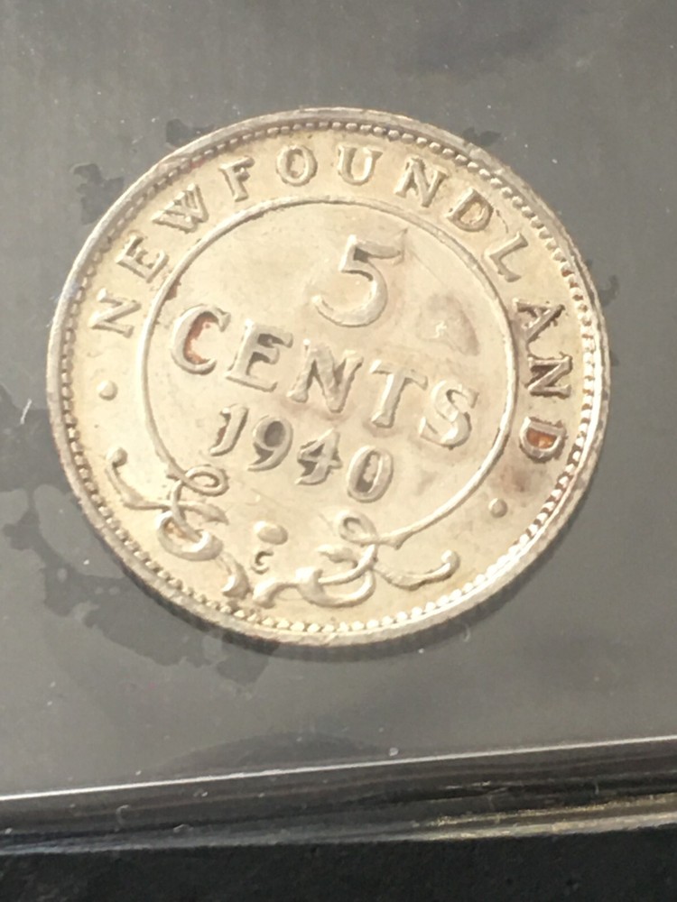 1940c, ICCS Graded Newfoundland, Five Cent, **EF-45**