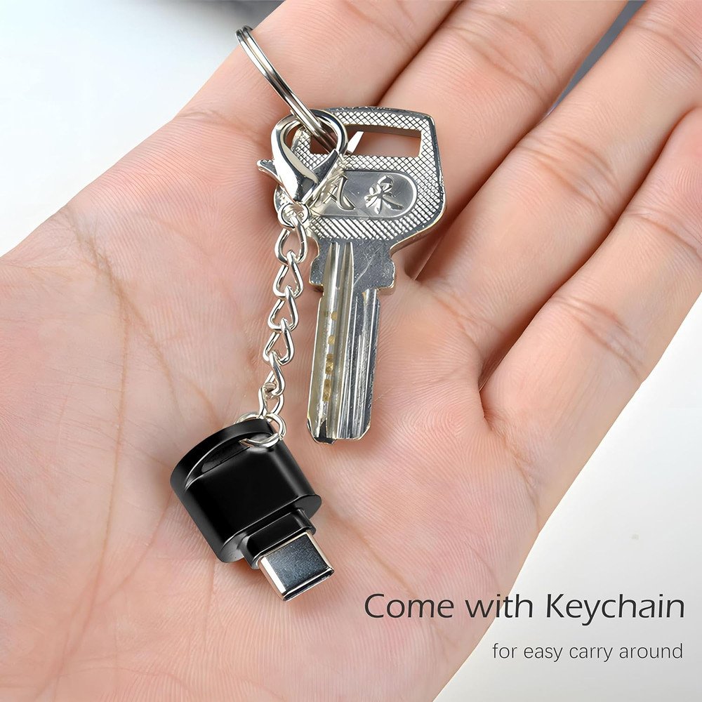 USB C Micro SD Card Reader for Android Phone, Camera, Laptop with Keychain, M...