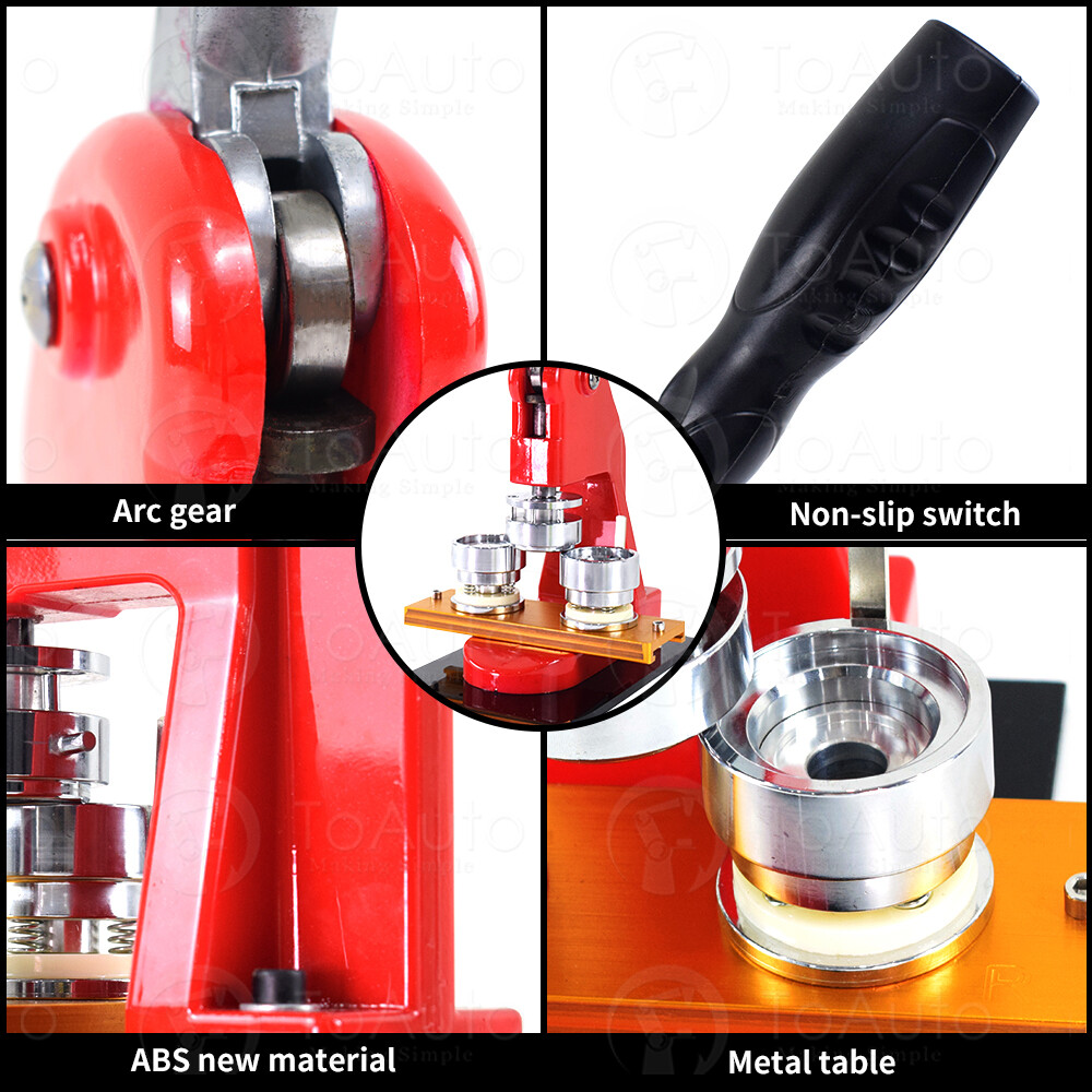 37mm Button Maker Badge Punch Press Machine DIY Tool Free 100 Part Circle Cutter
