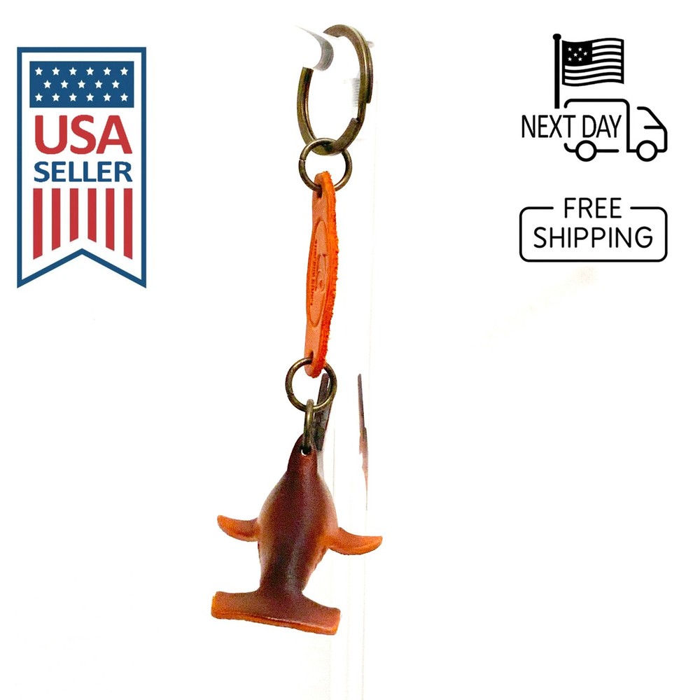 Hammerhead Shark Handmade Leather Keyring