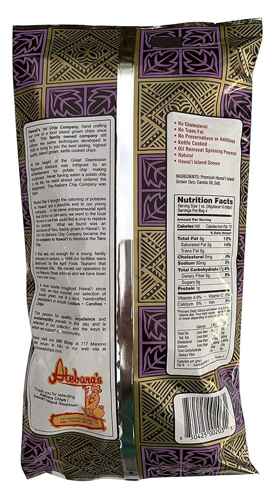 Atebara's Hawaii Island Taro Chips