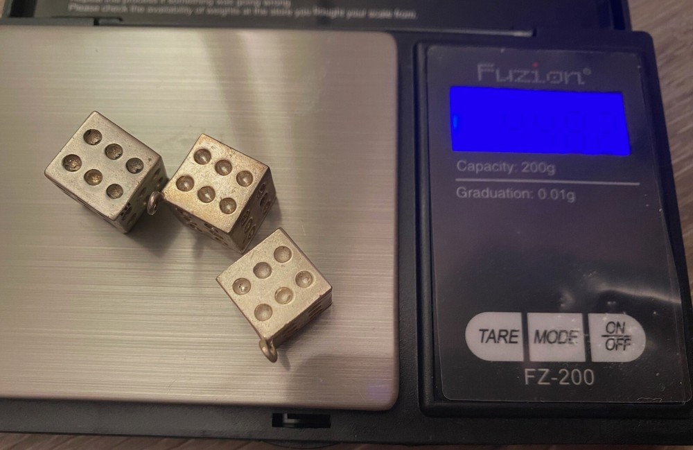 Sterling Silver Playing Dice