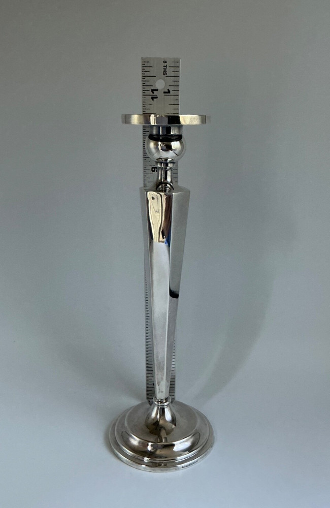 Vintage - Pair Chinese Export Sterling Silver Candlesticks - 10.5”