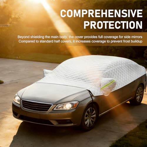 Thickened Large Car Windshield Snow Cover with Securing Straps & Side Mirror
