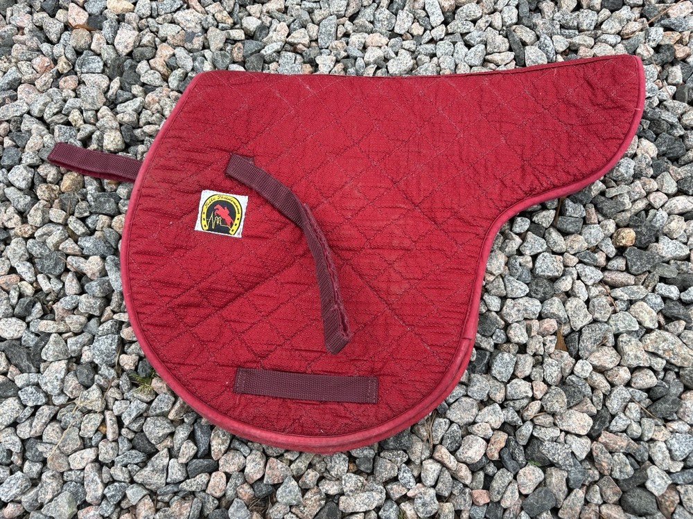 Pony Size Thick Red Countered English Saddle Blanket