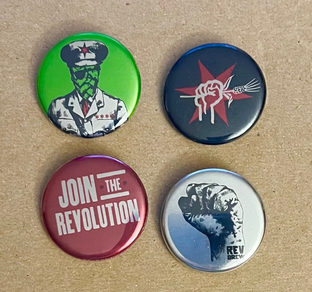 new Four 1.25" Button Pins from REVOLUTION BREWING