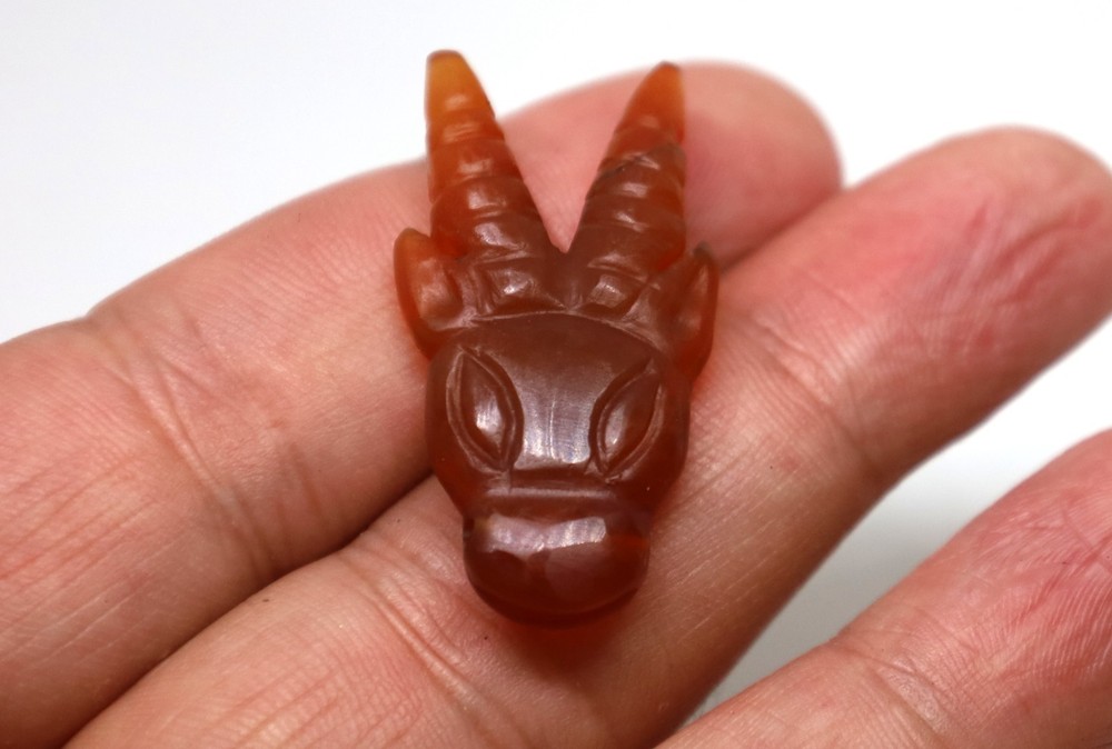 Authentic Ancient Near Eastern Agate Stone Bead & animal figure over 2000 Years