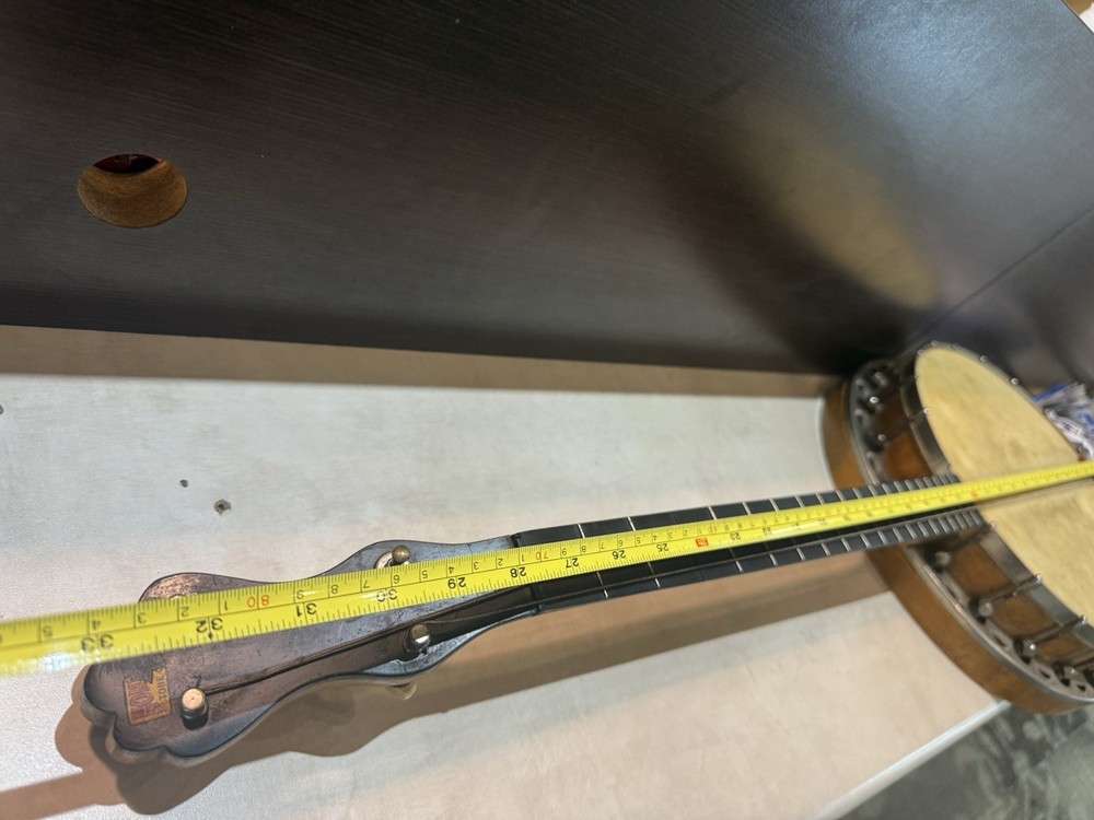 Vintage Early 1900’s Nice 4 String Banjo Decorated Back