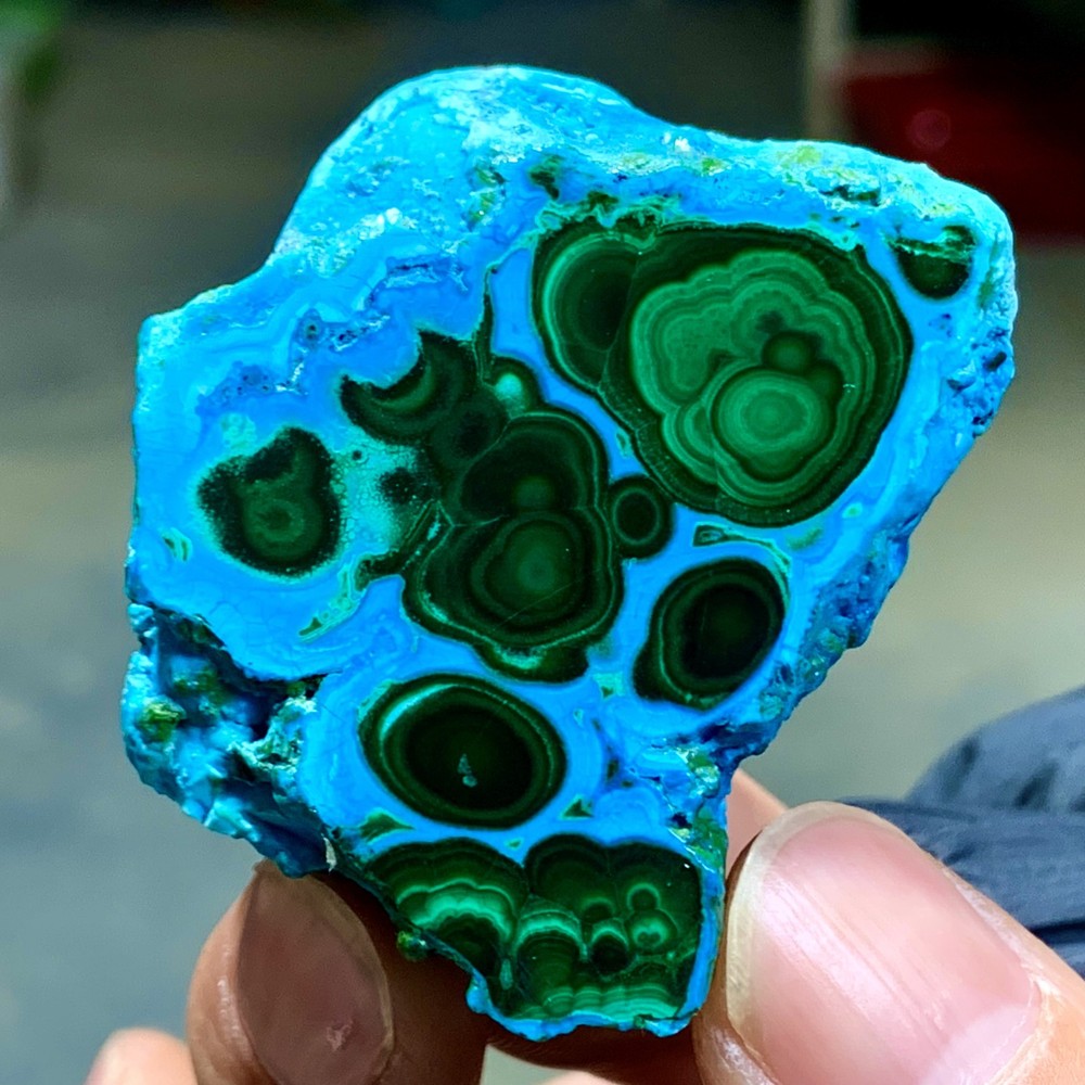 71G Natural Chrysocolla/Malachite transparent cluster rough mineral sample