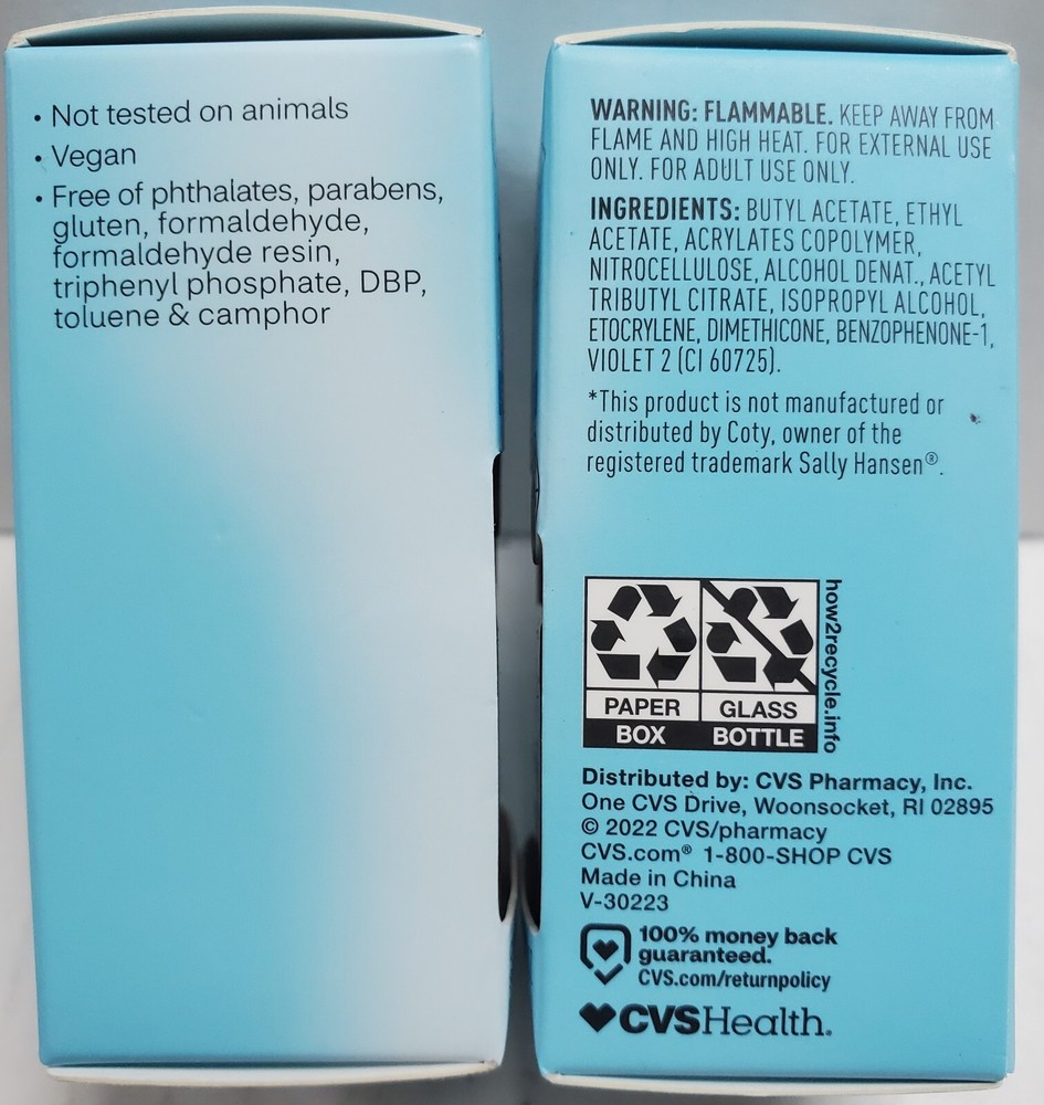 2PK New! CVS Beauty Fast-Drying Top Coat (Protect & Shine)