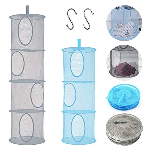 2pcs Hanging Mesh Storage Organizer Bag Foldable Space Saving Organizer with