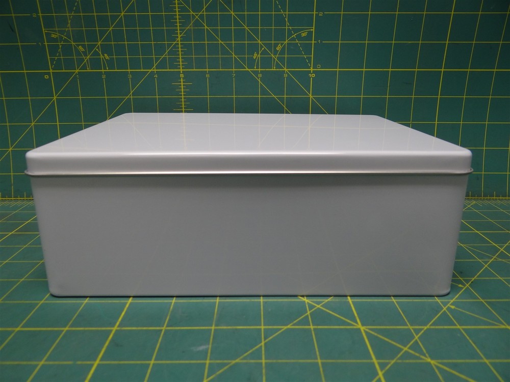 9.5"x7.5" Rectangle Blank White Printable Puzzle Craft Storage Tin Lidded Boxes