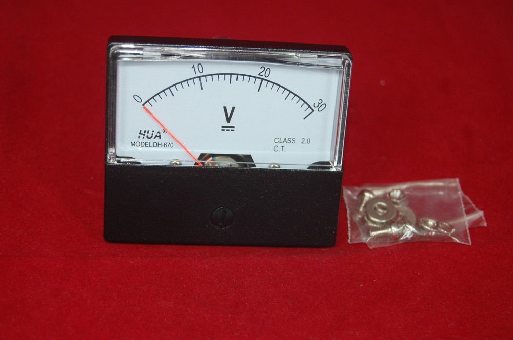 1PC DC 0-30V Analog Voltmeter Panel Voltage Meter 60*70MM directly Connect