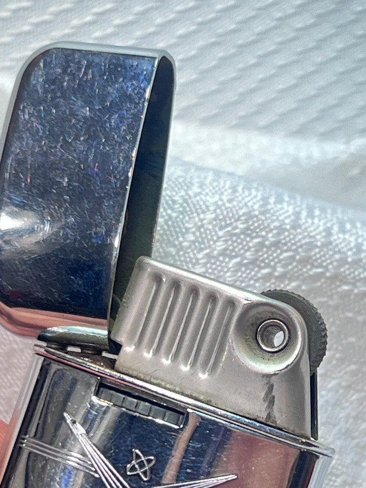 Vtg Atomic Age Design Chrome Ronson Varaflame Windlite Cigarette Lighter DW