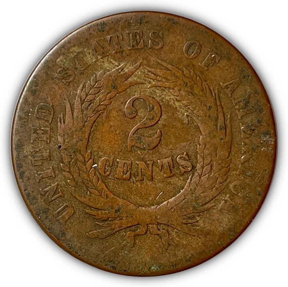 1865 Two Cent Piece Good G Coin #5172