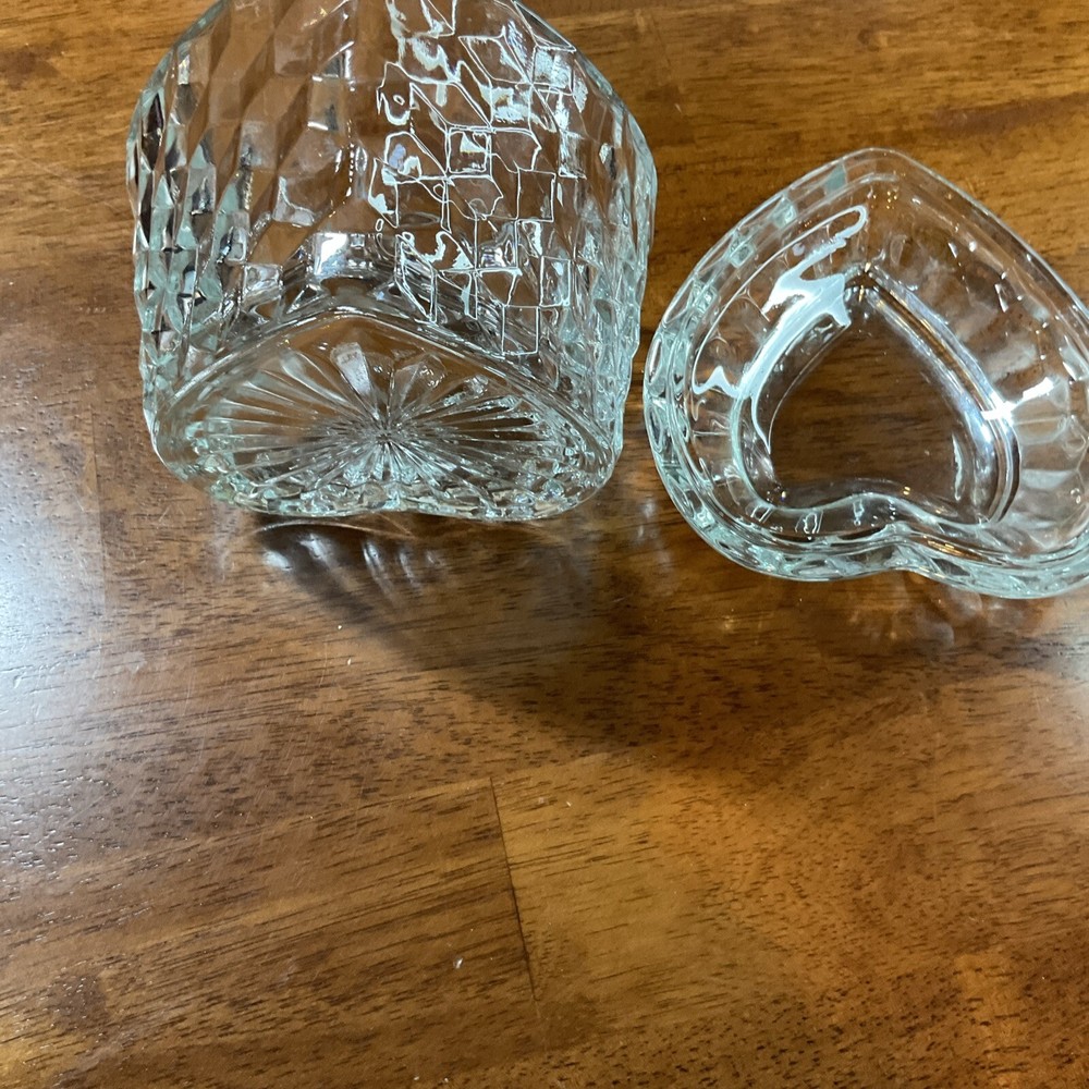 Glass Heart Shaped Candy Dish