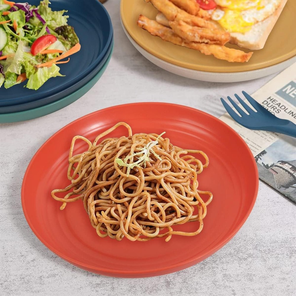 Wheat Straw Dinnerware Sets 36 Piece Unbreakable Dinnerware Sets, Reusable Wheat