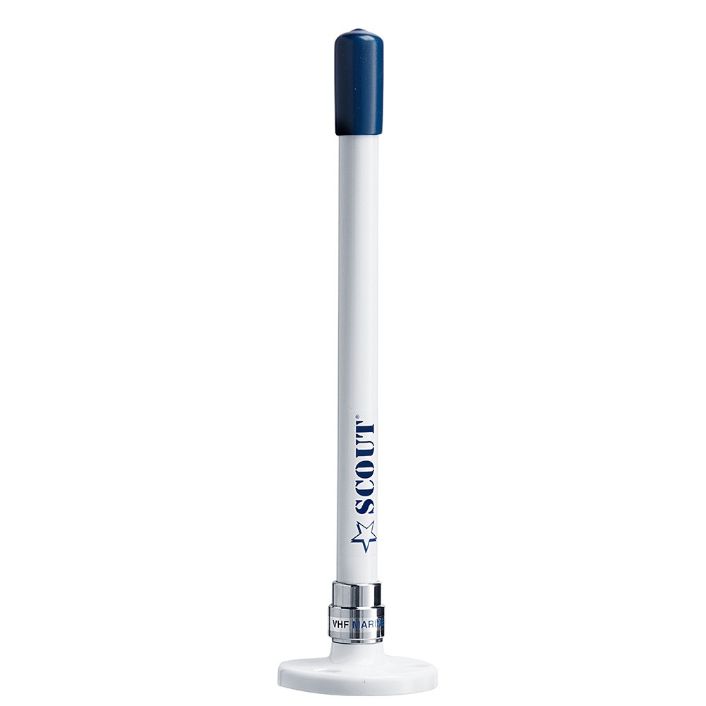 Scout 9" Stubby White VHF Antenna w/Quick Mount Includes 5M RG-58, Mount & I