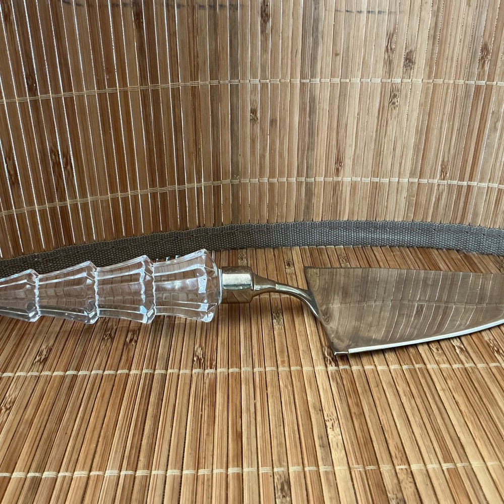 Mikasa cake server with crystal handle, wedding cake server, silver plated cake