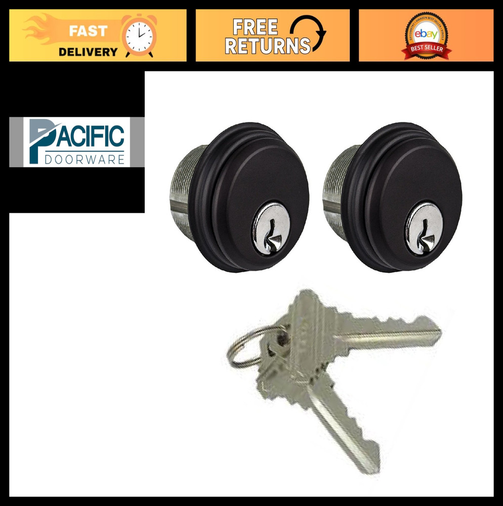 Mortise Lock Cylinder Set - Duronotic Bronze, 2 Pack, Storefront Security Soluti