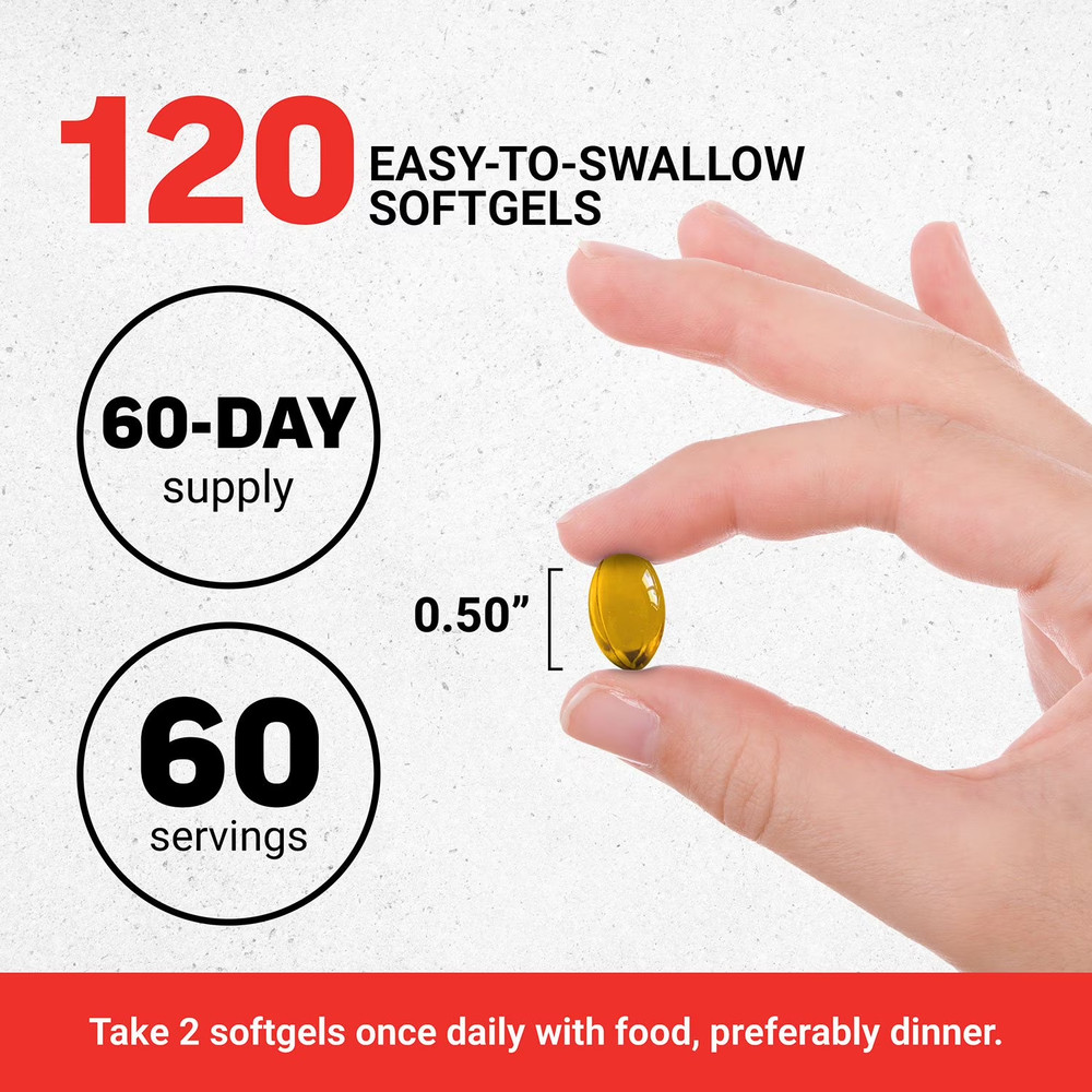 Force Factor Prostate Support Supplement Softgels for Men 120 Count