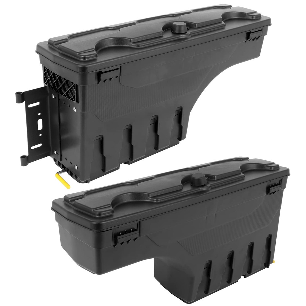 Truck Bed Storage Box Password Lockable Lid Swing Driver Passenger Side Black