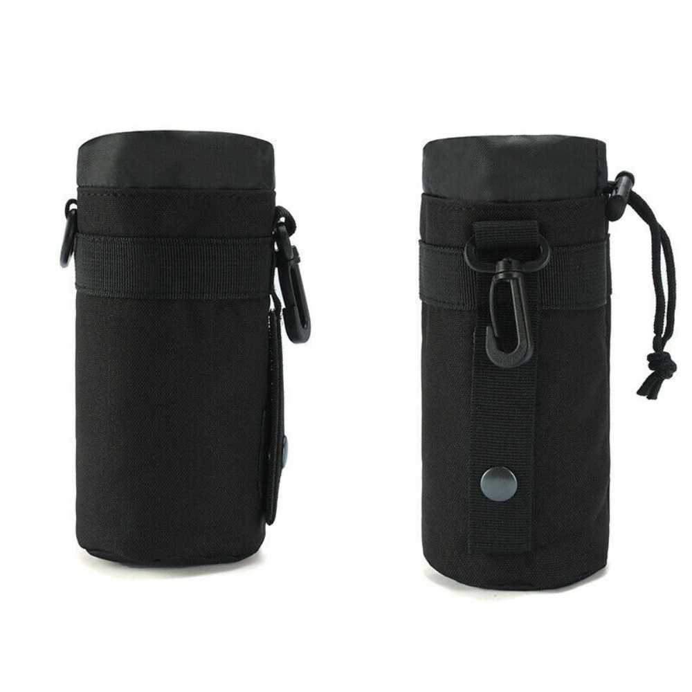 Tactical MOLLE Water Bottle Pouch Drawstring Open Top Travel Hydration Carrier