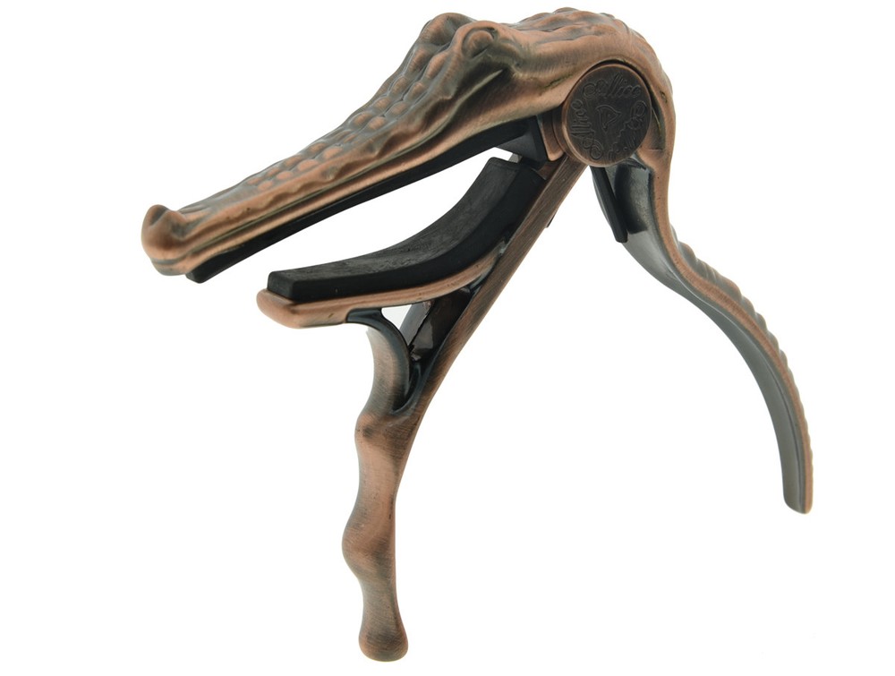 Red Bronze Guitar Capo Crocodile Shape Guitar Quick Release Trigger Key Clamp!