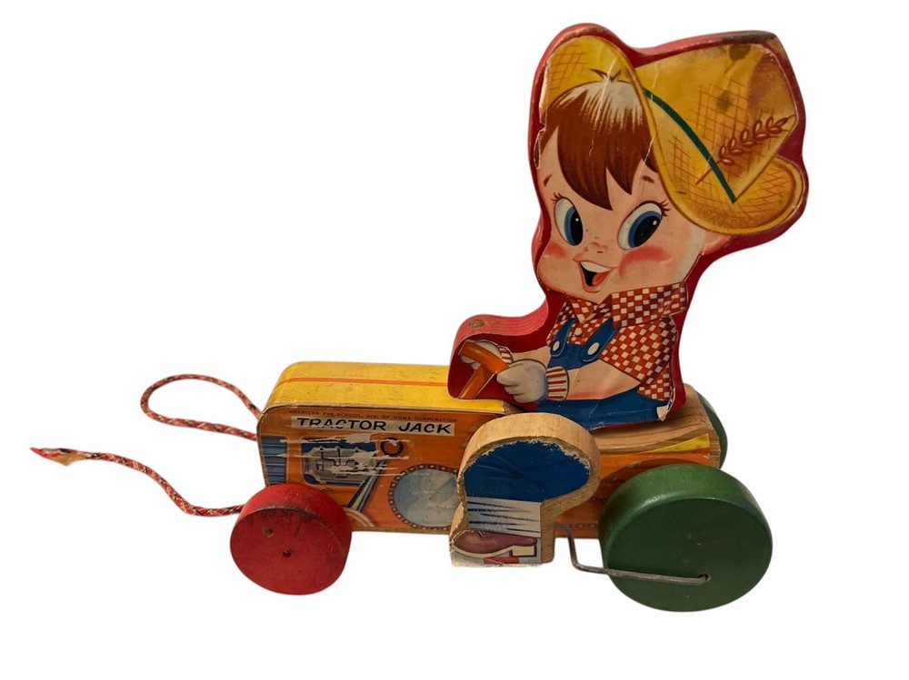 Tractor Jack Pull Toy Vintage Noma Corp