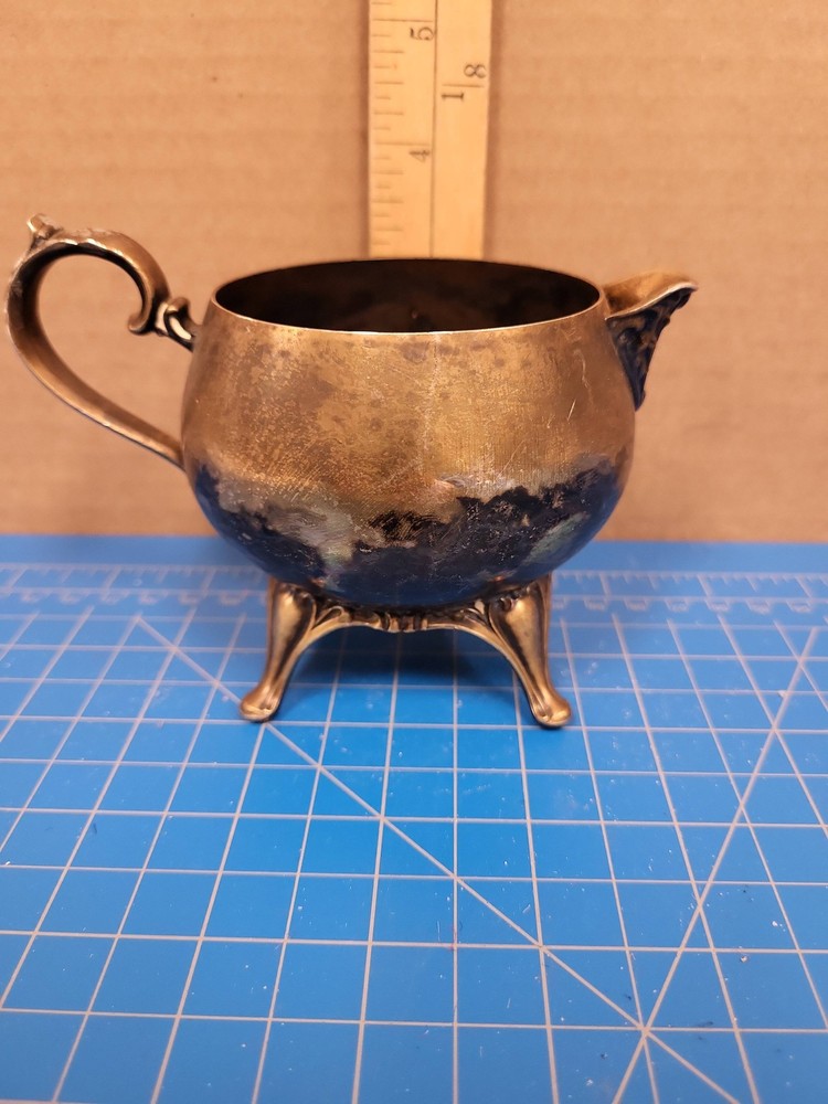 Silver Plated Creamer Vintage Small Pitcher Footed Server Tableware Decor 5.5"